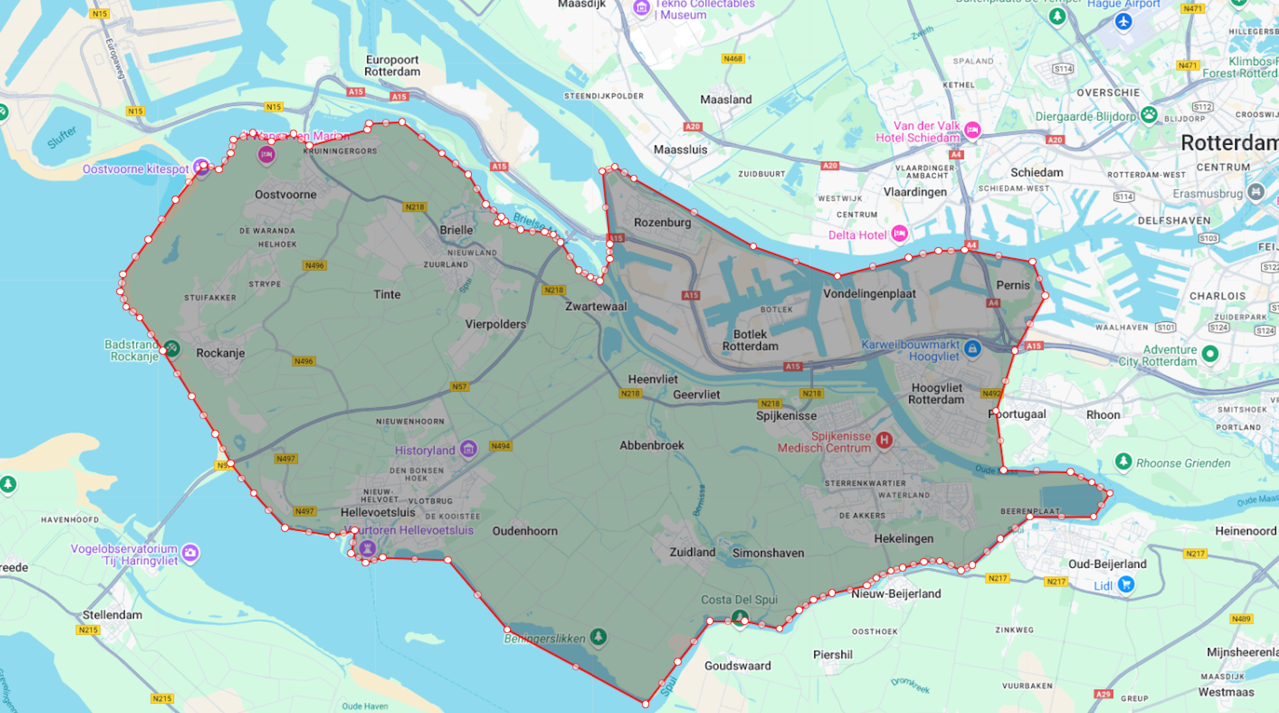 Het beloningsgebied van de Slim Reizen Challenge Spijkenisse & Haven Rotterdam